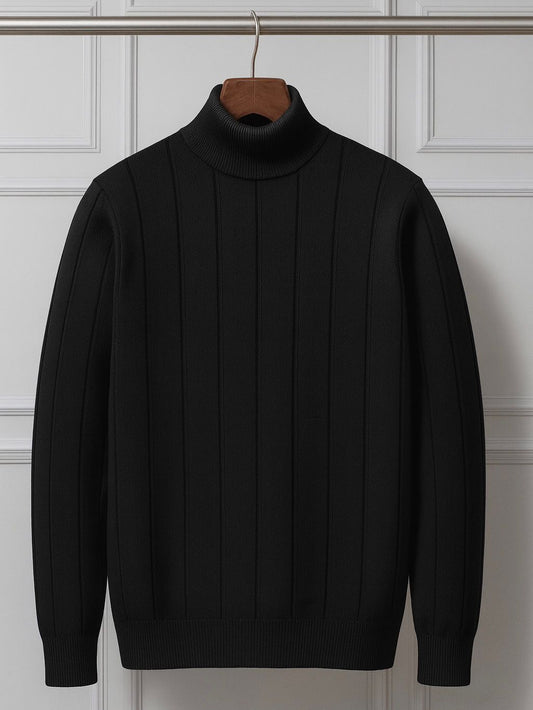 Maleta Ribbed Turtleneck Negru
