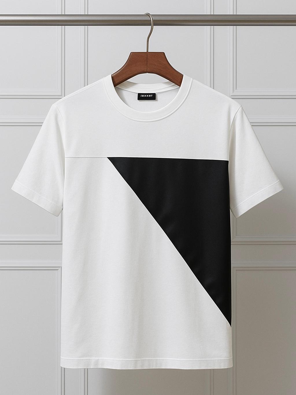 Tricou Geometric Alb