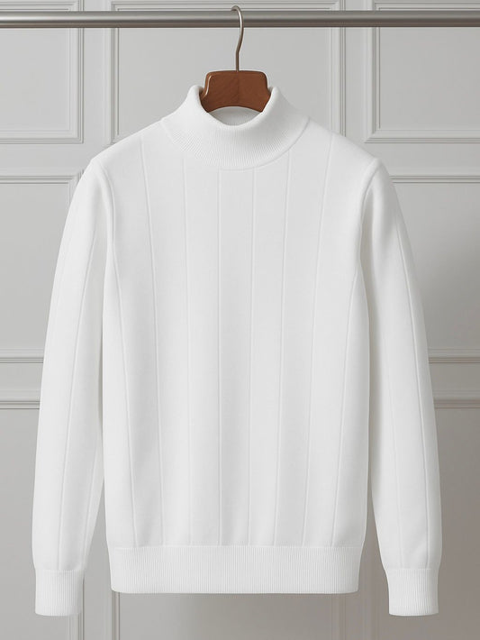 Maleta Ribbed Turtleneck Alb