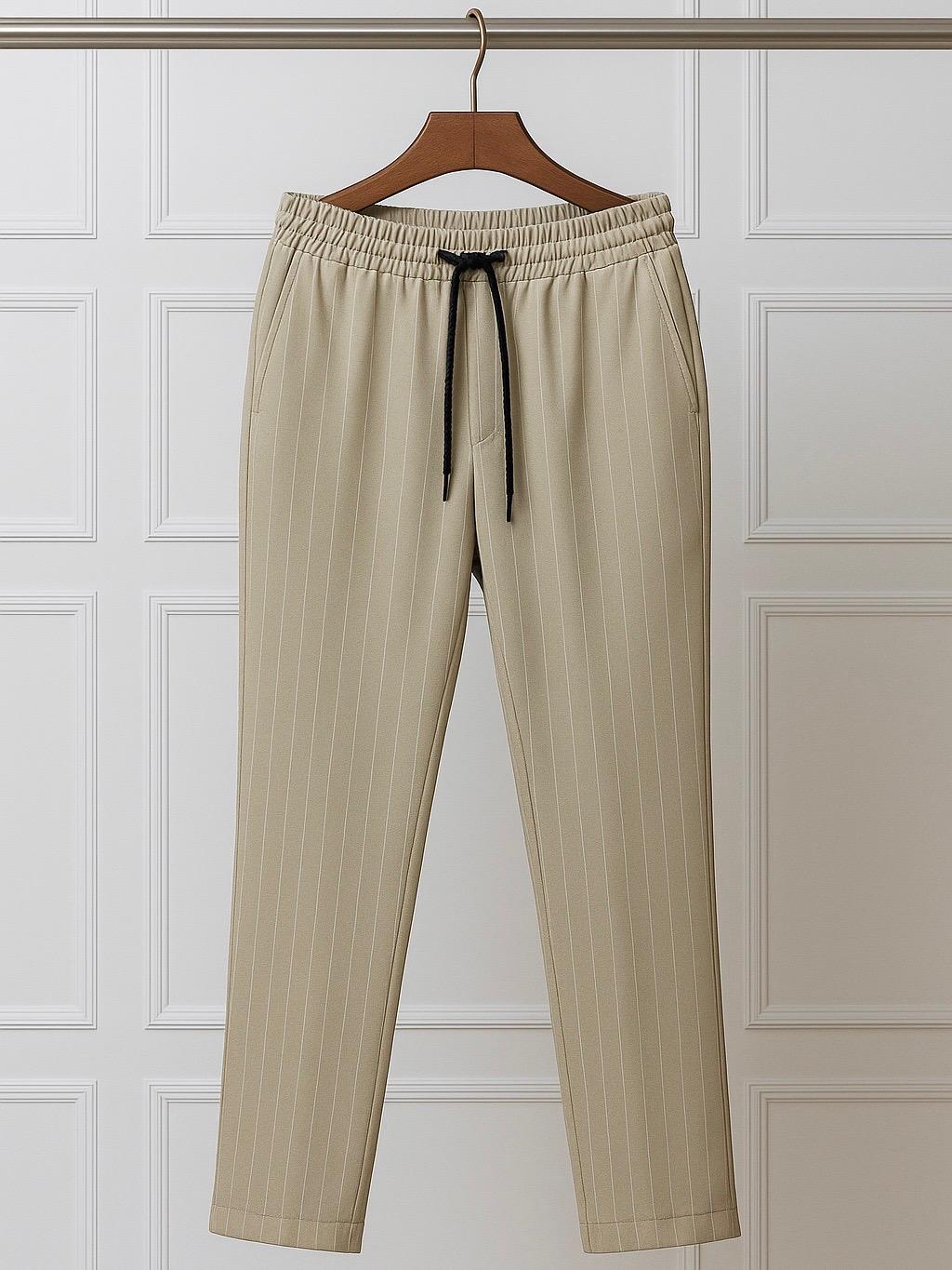 Pantaloni Pinstripe Crem