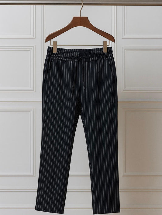 Pantaloni Pinstripe Negrii
