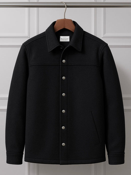 Overshirt Minimal Negru
