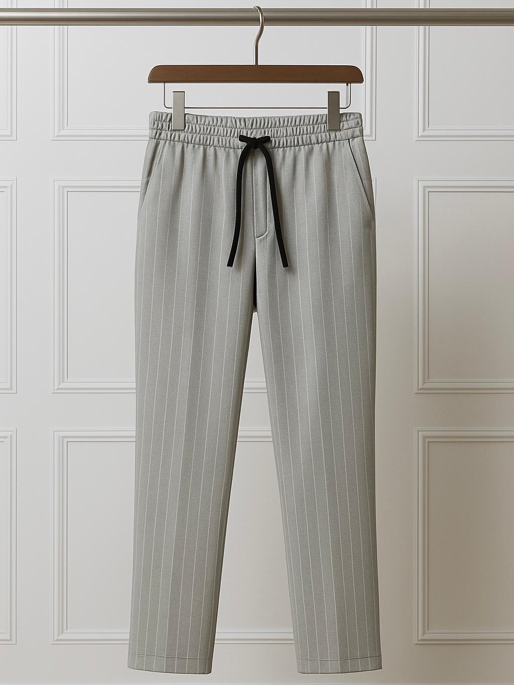 Pantaloni Pinstripe Gri