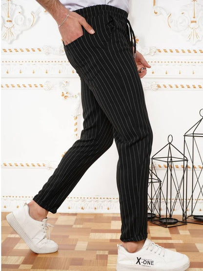 Pantaloni Pinstripe Negrii