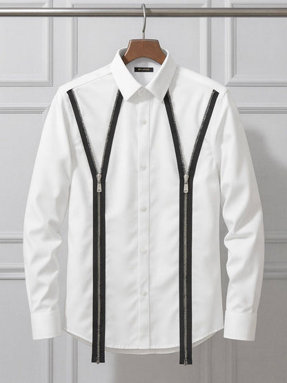 Camasa Trend Zipper Design Alb