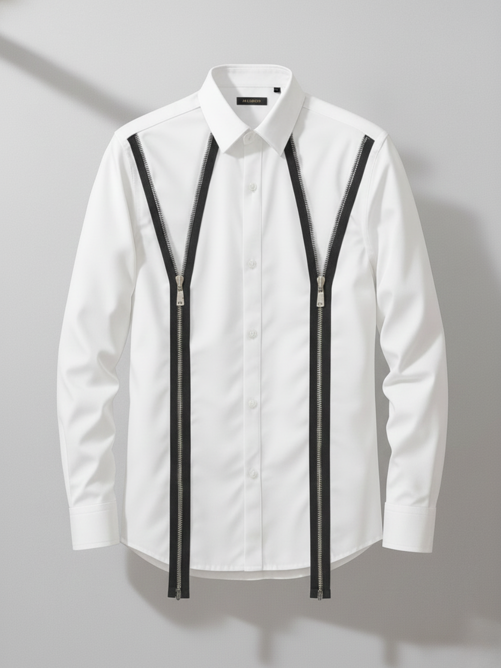 Camasa Trend Zipper Design Alb